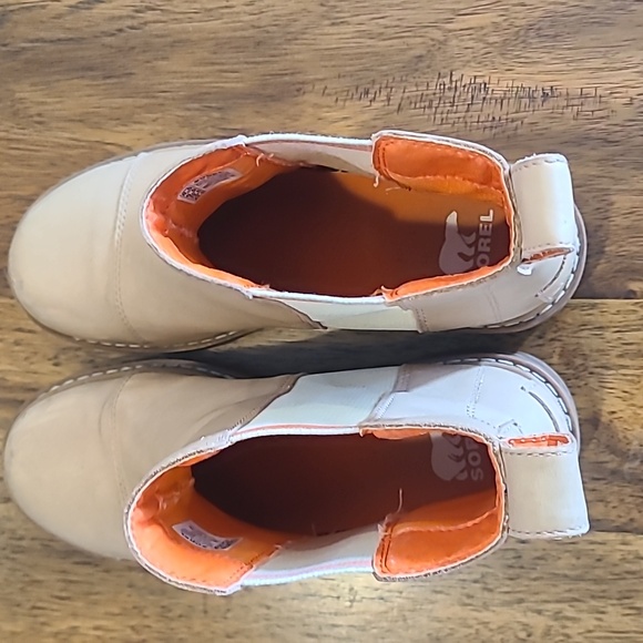 Sorel Joan Now Chelsea Tan Leather Ankle Boots 8.5 - Picture 7 of 9